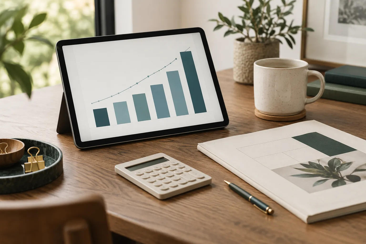 Illustrative business analytics review workspace