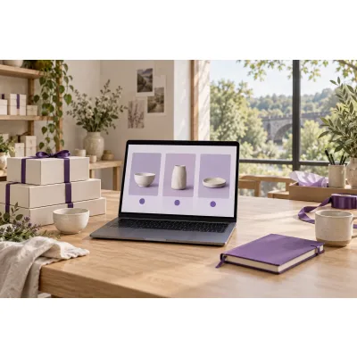 Illustrative commerce product hero workspace