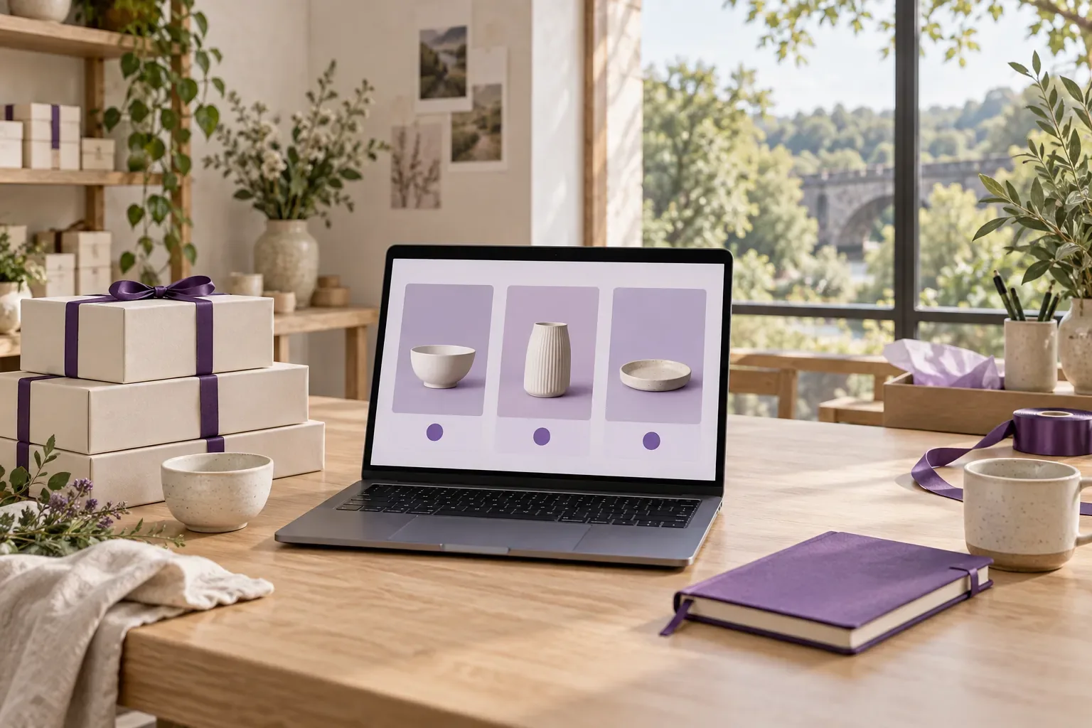 Illustrative commerce product hero workspace