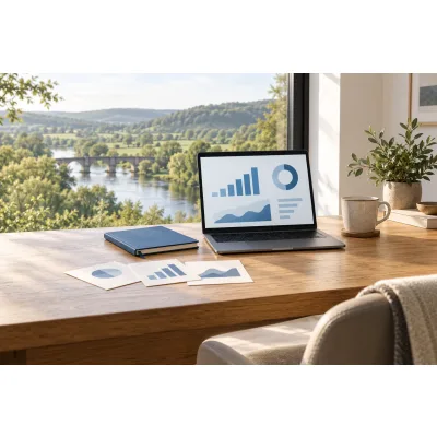 Illustrative marketing product hero workspace