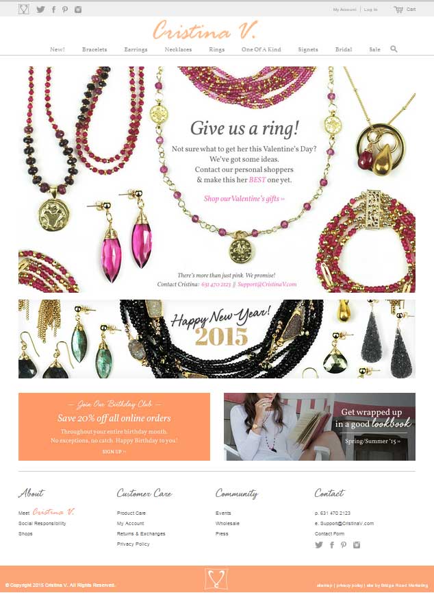 CrisintaV.com Magento Ecommerce Jewelry Store
