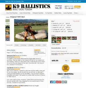 K9 Ballistics Product Landing Page for Magento Ecommerce Store